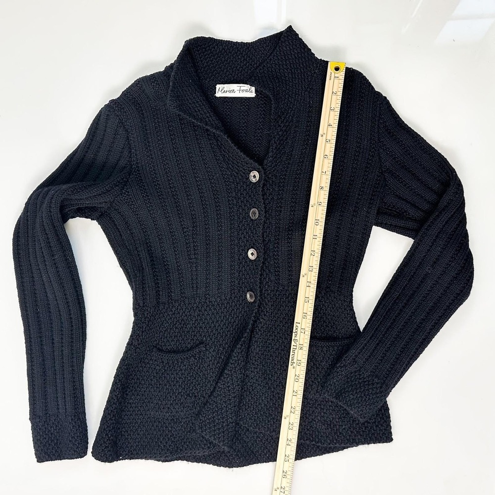 Vintage Late‎ 1990s  RARE Marion Foale Black Hand-Knit Cardigan Size M - Picture 5 of 9